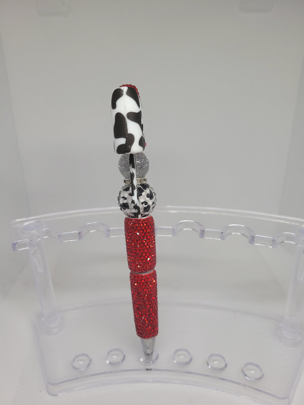 Red glitter beaded pen