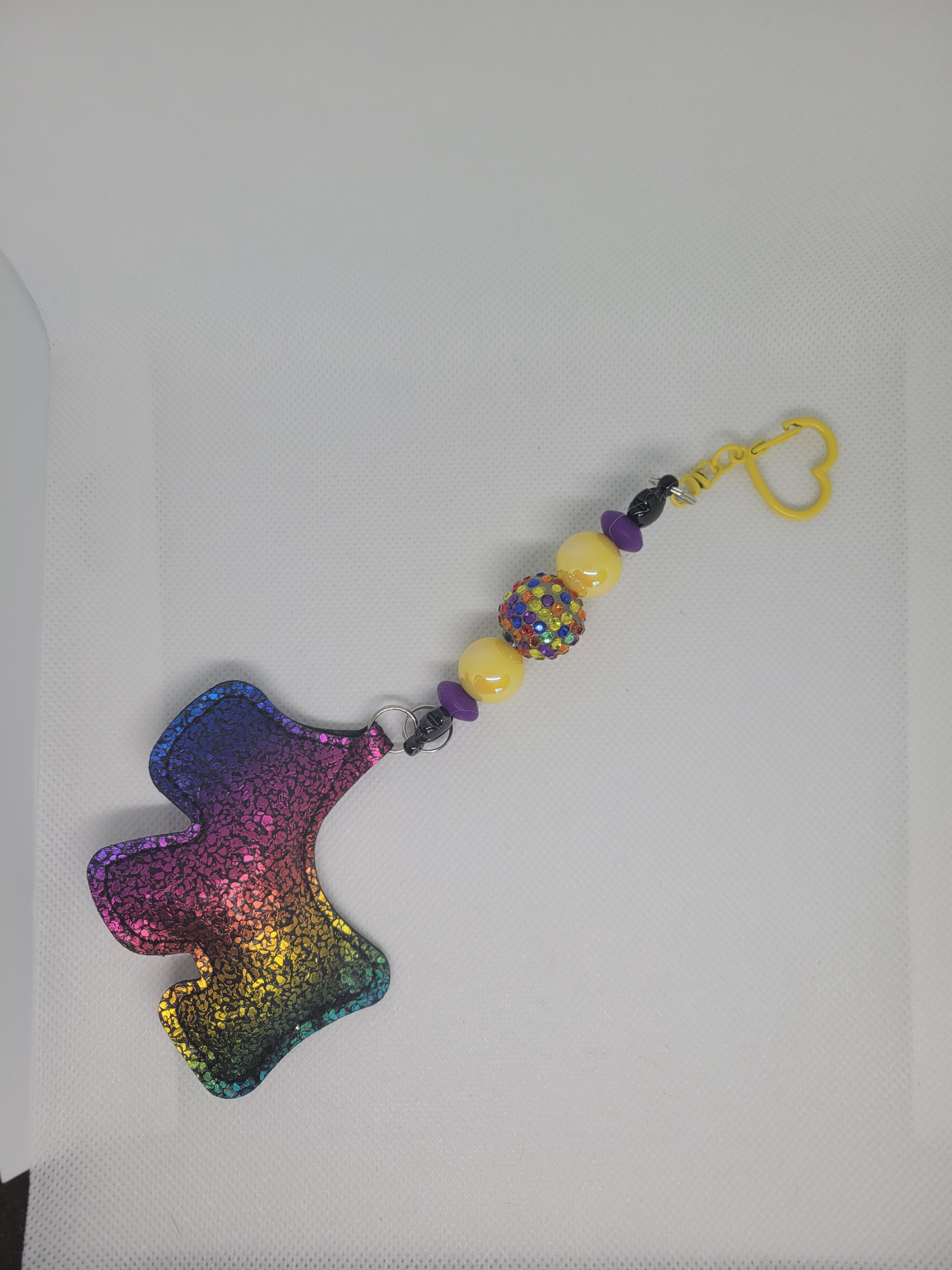 Beaded bag charm or keychain