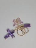 Purple cross keychain