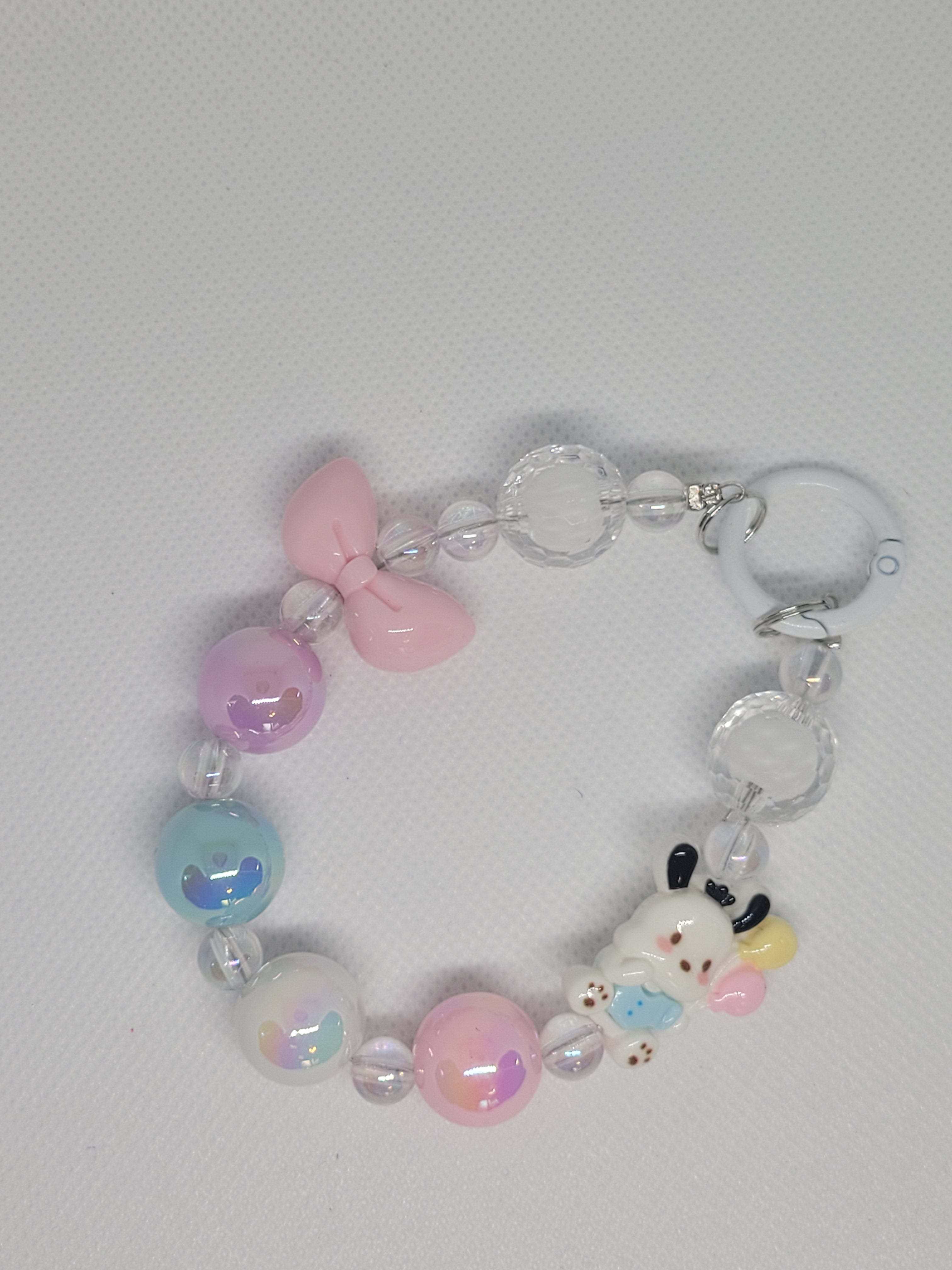 Beaded Pochacco phone or bag charm